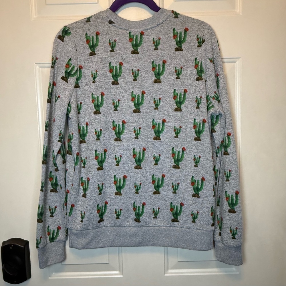 Mighty Fine Cactus Novelty Print Sweatshirt Sz Medium Women’s